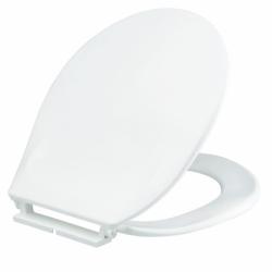Abattant WC blanc de forme ovale en Polypropylène avec fixations réglables - Monaco - PlaneteBain.com