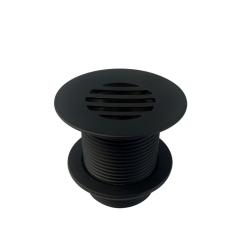 Bonde fixe de vidage pour lave-mains sans trop plein - écoulement libre - Grille laiton noir mat - PlaneteBain.com