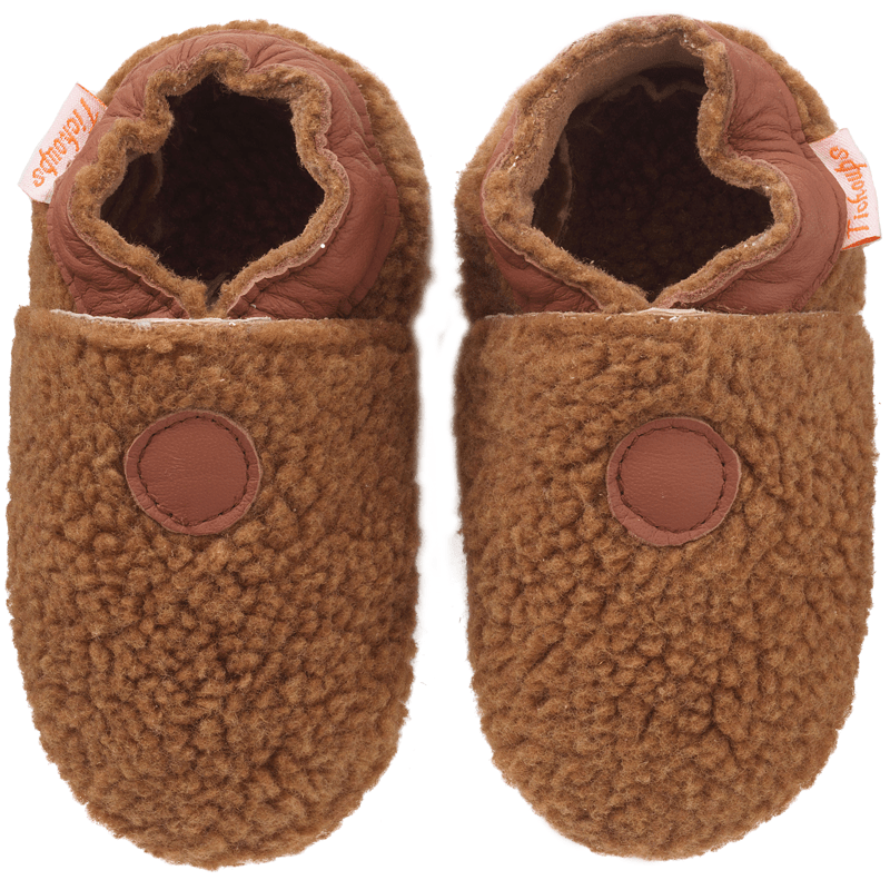 Chaussons bébé cuir souple Bouclettes - Marron - Taille 16-17 - Tichoups TICHOUPS.FR