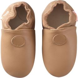 Chaussons bébé cuir souple Uni - Marron - Taille 22 - Tichoups TICHOUPS.FR