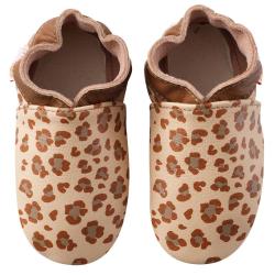Chaussons bébé cuir souple léopard - Beige - Taille 16-17 - Tichoups TICHOUPS.FR