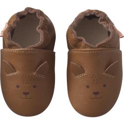 Chaussons bébé cuir souple Lazard le renard - Marron - Taille 18-19 - Tichoups TICHOUPS.FR