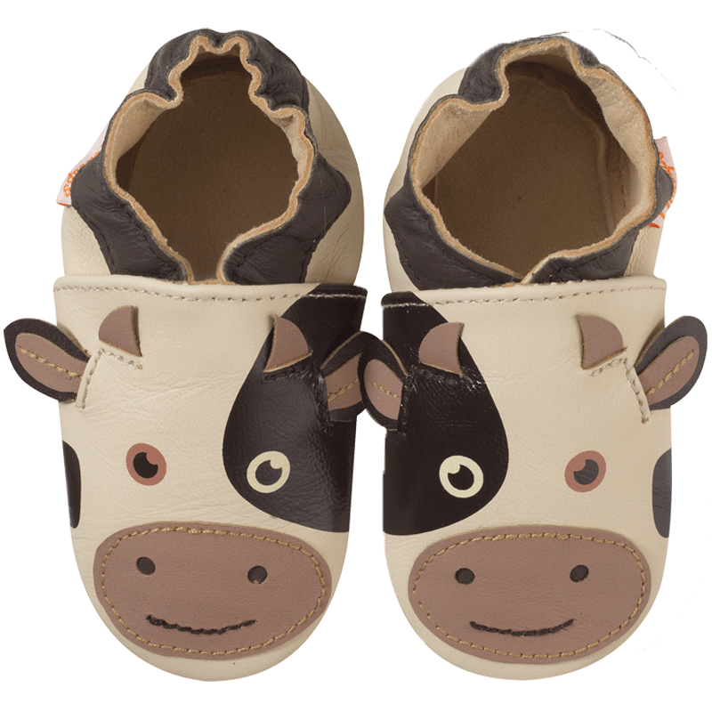 Chaussons bébé cuir souple Cache-cache la vache - Beige - Taille 16-17 - Tichoups TICHOUPS.FR