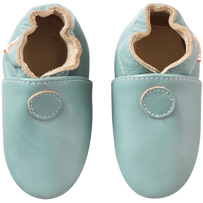 Chaussons bébé cuir souple uni - Vert - Taille 16-17 - Tichoups TICHOUPS.FR