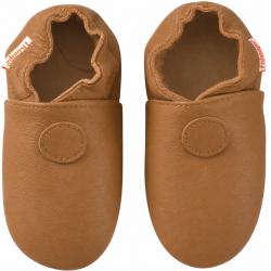 Chaussons bébé cuir souple uni marron - Marron - Taille 27-28 - Tichoups TICHOUPS.FR