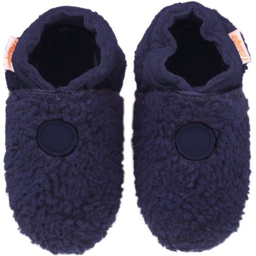 Chaussons bébé cuir souple Bouclettes - Bleu - Taille 16-17 - Tichoups TICHOUPS.FR