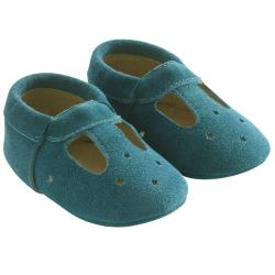 Chaussures bébé cuir souple Touti - Bleu canard - Taille 16-17 - Tichoups TICHOUPS.FR