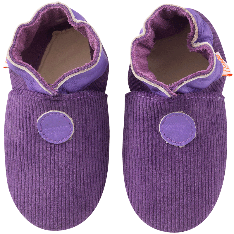 Chaussons bébé cuir souple velours - Violet - Taille 18-19 - Tichoups TICHOUPS.FR