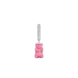 1 Boucle d'Oreille Créole Haribo Rose en Argent 925 & Cristal et Oxydes de Zirconium - CR727-052-9 - Thomas Sabo