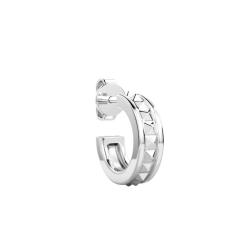1 Boucle d'Oreille Créole Insignia Cloutée en Argent 925 - ESO009 - Zancan
