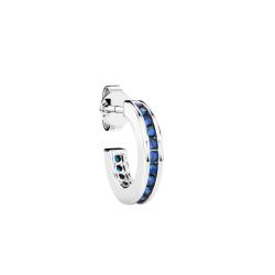 1 Boucle d'Oreille Créole Insignia en Argent 925 & Spinelles Bleus - ESO003 - Zancan