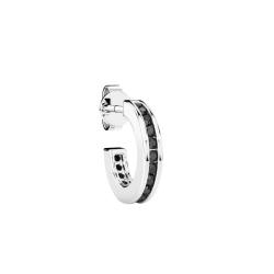 1 Boucle d'Oreille Créole Insignia en Argent 925 & Spinelles Noirs - ESO003 - Zancan