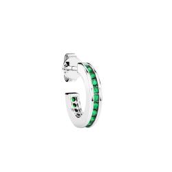 1 Boucle d'Oreille Créole Insignia en Argent 925 & Spinelles Verts - ESO003 - Zancan