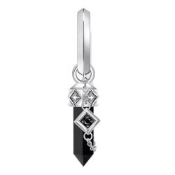 1 Boucle d'Oreille Créole Rebel Wolf en Argent 925 & Onyx Noir - CR724-641-11 - Thomas Sabo