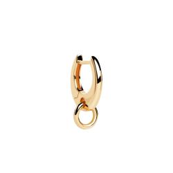 1 Boucle d'Oreille Créole Spin en Argent Doré, Diamètre 8,70 mm - PG01-185-U - Pdpaola