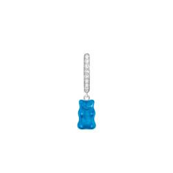 1 Boucle d'Oreille Créole Unique Haribo Bleu en Argent 925 & Cristal et Oxydes de Zirconium - CR726-052-1 - Thomas Sabo