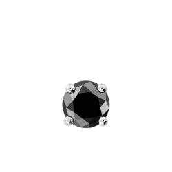 1 Boucle d'Oreille Puce en Argent & Diamant Noir - Ocarat