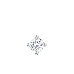 1 Boucle d'Oreille Puce en Or Blanc 750 & Diamant GSI2 - Emanessence