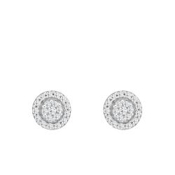 Boucles d'Ooreilles Puces en Or Jaune 750 & Diamants - Kundan