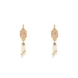 PROMO Boucles d'Oreilles Altor Tête de Buffle Dorées & Strass et Émail Blanc - Hipanema OCARAT.COM BIJOUTERIE N°1