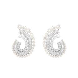Boucles d'Oreilles Ariana Grande x Swarovski en Métal Rhodié & Cristaux et Perles Blancs - 5720869 - Swarovski