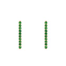 Boucles d'Oreilles Barrette en Or Jaune 375 ou 750 & Emeraudes - Aurora