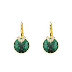Boucles d'Oreilles Bella V en Métal Doré & Cristaux Verts et Blancs - 5735389 - Swarovski