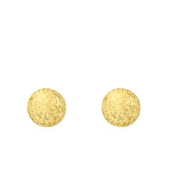 Boucles d'Oreilles Boules en Or Jaune 375, Diamètre 10 mm - Emanessence