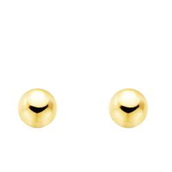 Boucles d'Oreilles Boules en Or Jaune 750, Diamètre 3 mm ou 7 mm - Emanessence