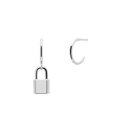 PROMO Boucles d'oreilles cadenas Bond Argent (AR02-349-U), Diamètre 12 mm - Pdpaola OCARAT.COM BIJOUTERIE N°1