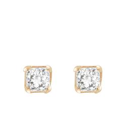 Boucles d'Oreilles Carrées en Or Jaune 375 & Oxydes de Zirconium - Emanessence