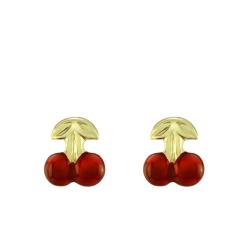 Boucles d'Oreilles Cerises en Or Jaune 375 ou 750 - Bambins