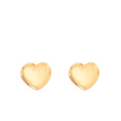 Boucles d'Oreilles Coeur Bombé en Or Jaune 375 - Maison Ballet by Scarlett