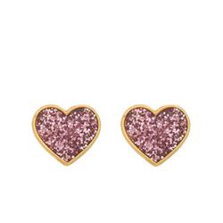 Boucles d'Oreilles Cœurs Pailletés en Or Jaune 375 - Bambins