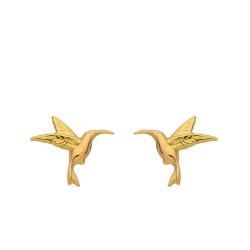 Boucles d'Oreilles Colibris Tout en Or Jaune - Rosatella