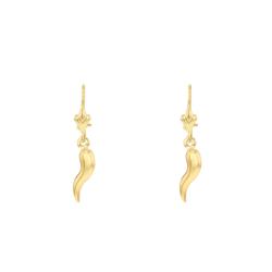 Boucles d'Oreilles Corne Italienne en Or Jaune 375 - Emanessence