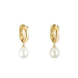 Boucles d'Oreilles Créoles Bold Elegance en Argent Doré & Perles - CR766-430-14 - Thomas Sabo