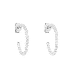 Boucles d'Oreilles Créoles Boules en Argent, Diamètre 30 mm - Emanessence