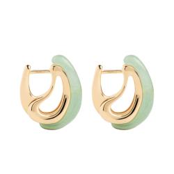 PROMO Boucles d'Oreilles Créoles Brisa en Argent Doré & Aventurine Verte - AR01-D52 - Pdpaola OCARAT.COM BIJOUTERIE N°1