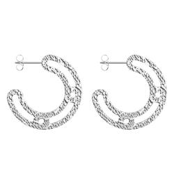PROMO Boucles d'Oreilles Créoles Écailles Argentées - Les Georgettes OCARAT.COM BIJOUTERIE N°1