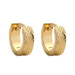 Boucles d'Oreilles Créoles en Métal Plaqué Or, Diamètre 12 mm - Naïades