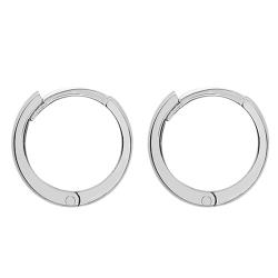 PROMO Boucles d'Oreilles Créoles en Or Blanc 375, Diamètre 11 mm - Emanessence OCARAT.COM BIJOUTERIE N°1