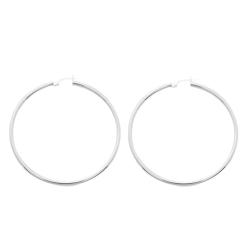 PROMO Boucles d'Oreilles Créoles en Or Blanc 750, Diamètre 6 mm à 60 mm - Emanessence OCARAT.COM BIJOUTERIE N°1