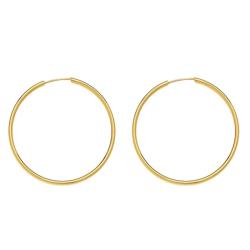 Boucles d'Oreilles Créoles en Or Jaune 375, Diamètre 20 mm - Emanessence