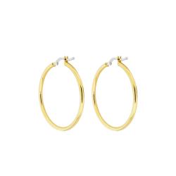 Boucles d'Oreilles Créoles en Or Jaune 375, Diamètre 45 mm ou 50 mm - Emanessence