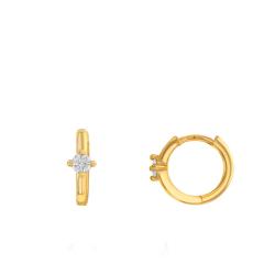 PROMO Boucles d'Oreilles Créoles en Or Jaune 375 & Oxydes de Zirconium, Diamètre 13 mm - Emanessence OCARAT.COM BIJOUTERIE N°1
