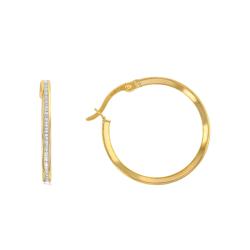 PROMO Boucles d'Oreilles Créoles en Or Jaune 375 & Oxydes de Zirconium, Diamètre 22 mm - Emanessence OCARAT.COM BIJOUTERIE N°1