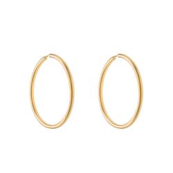 Boucles d'Oreilles Créoles en Or Jaune 750, Diamètre 15 mm - Emanessence