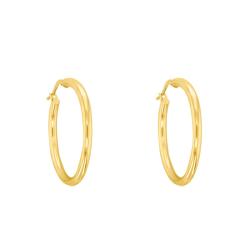 PROMO Boucles d'Oreilles Créoles en Or Jaune 750, Diamètre 35 mm - Emanessence OCARAT.COM BIJOUTERIE N°1