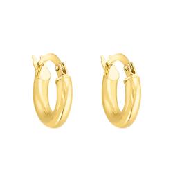 Boucles d'Oreilles Créoles en Or Jaune 750, Diamètre 6 mm - Emanessence